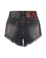 Shorts One Teaspoon Renegades High Waist Denim Shorts Worn Black Apoella