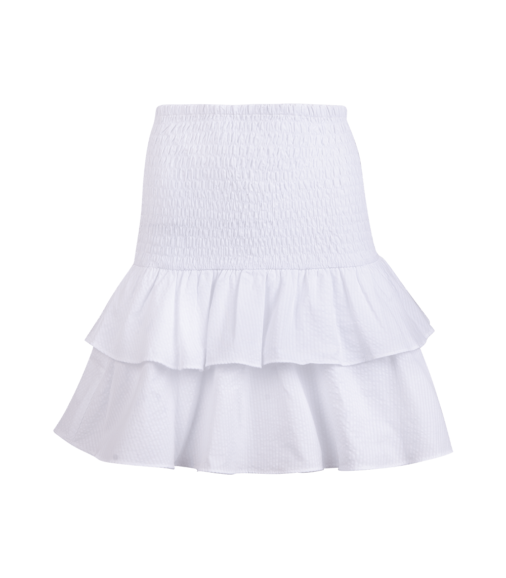 stina ♡ Dahlia white wrap skirt / short Nafsika Smocked Short Skirt White - Apoella – APOELLA
