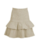 Skirts Apoella Nafsika Smocked Short Skirt Striped Khaki Apoella