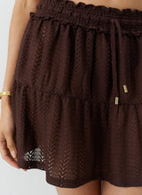Skirts Melissa Odabash Dune Knit Mini Skirt Brown Apoella