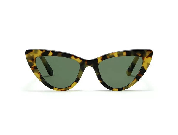 Sunglasses L.G.R. Orchid Flat Green G15 Lenses Havana Tartarugato O/S Apoella
