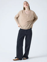 Sweater Absolut Cashmere Camille V Neck Sweater Chestnut Apoella