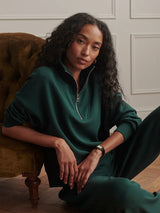 Sweater Varley Hawley Half Zip Sweater Ponderosa Pine Apoella