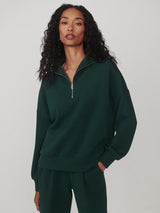Sweater Varley Hawley Half Zip Sweater Ponderosa Pine Apoella