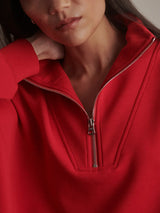 Sweater Varley Hawley Half Zip Sweater Red Marl Apoella