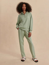 Sweater Varley Hawley Half Zip Sweater Snow Sage Apoella