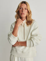 Sweater Varley Mumford Half Zip Fleece Sweater Egret Apoella