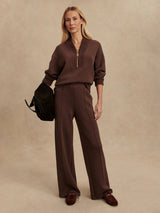 Sweater Varley Sally Half Zip Sweater Coffee Bean Marl Apoella