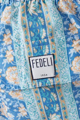 Swimshorts Fedeli Madeira Printed Swim Shorts Denim Linen Effect Apoella