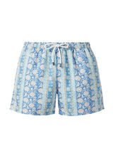 Swimshorts Fedeli Madeira Printed Swim Shorts Denim Linen Effect Apoella
