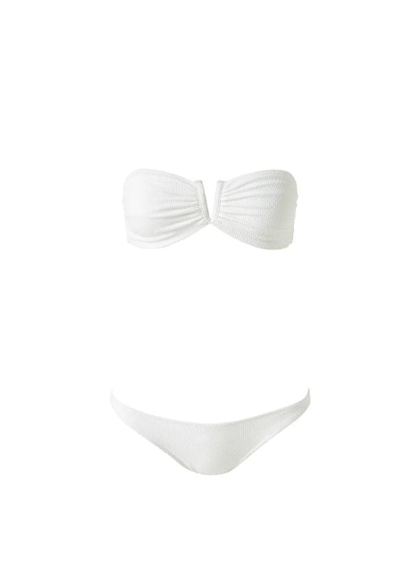 Swimwear Melissa Odabash Alba V Detail Bandeau Bikini White Chain 42 / White Apoella