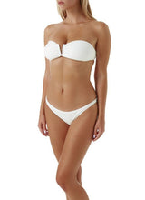 Swimwear Melissa Odabash Alba V Detail Bandeau Bikini White Chain Apoella