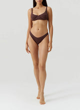 Swimwear Melissa Odabash Noto Bikini Bottom Brown Ribbed Apoella