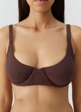 Swimwear Melissa Odabash Noto Cup Bikini Top Brown Ribbed Apoella