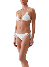 Swimwear Melissa Odabash Venice Ring Details Tie Side Triangle Bikini White Chain Apoella