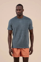 T-shirts Fedeli Terry Crew Neck T-shirt Bright Blue Apoella