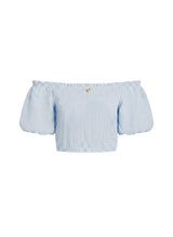 Tops Apoella Annie Puff Sleeve Smocked Top Sky Apoella