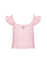Tops Apoella Koko Ruffle Linen Top Pink Apoella