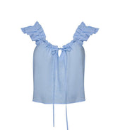 Tops Apoella Koko Ruffle Linen Top Sky Apoella