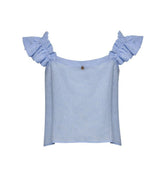 Tops Apoella Koko Ruffle Linen Top Sky Apoella