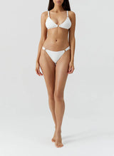 Tops Melissa Odabash Montenegro Over The Shoulder Ring Bikini Top Cream Ribbed Apoella