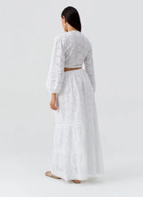 Tops Melissa Odabash Pia Embroidered Tie Front Crop Top White Apoella