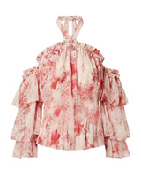 Tops Misa Los Angeles Ditte Off Shoulder Top Abstract Rosa Flora Apoella