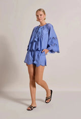 Tops Scarlett Poppies Ashu Top Antique Milky Blue Apoella