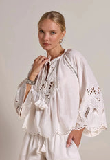 Tops Scarlett Poppies Ashu Top Antique White Apoella