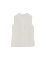 Tops Zeus n Dione Hera Sleeveless Textured Silk Top Mao Neck Ivory Apoella