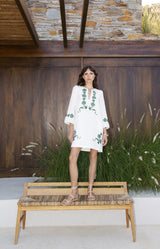 Tunic Ancient Kallos Kalimera Embroidered Tunic Off White/Olive S / White Apoella