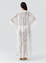 Yasin Lace Caftan White