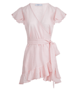Dress Apoella Amalia Lace Linen Mini Wrap Dress S / Pink Apoella