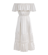 Dress Apoella Chrysanthi Silk Off Shoulder Long Dress S/M / White Apoella