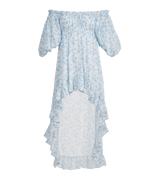 Dresses Caroline Constas Imelda Asymmetric Dress Blue Watercolor Floral S / Blue Watercolor Floral Apoella