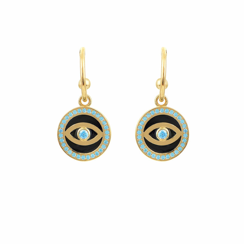 Jewelry Marianna Lemos Blue Eye Enamel Earrings O/S / Blue Apoella