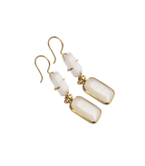 Jewelry Nes Paris Albane Earrings Double Cat Eyes Cristal Tinted Swarovski Gold Plated O/S / White Apoella