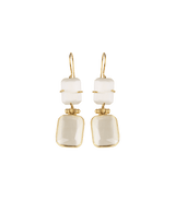 Jewelry Nes Paris Albane Earrings Double Cat Eyes Cristal Tinted Swarovski Gold Plated O/S / White Apoella