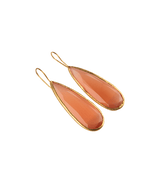 Jewelry Nes Paris Jade Earrings Drop Cat Eyes O/S / Orange Apoella