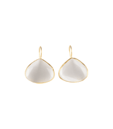 Jewelry Nes Paris Pear Earrings Cat Eyes Heart-Shaped Gold Plated O/S / White Apoella