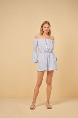 Playsuit Apoella Helectra Linen Off Shoulder Playsuit Striped Apoella