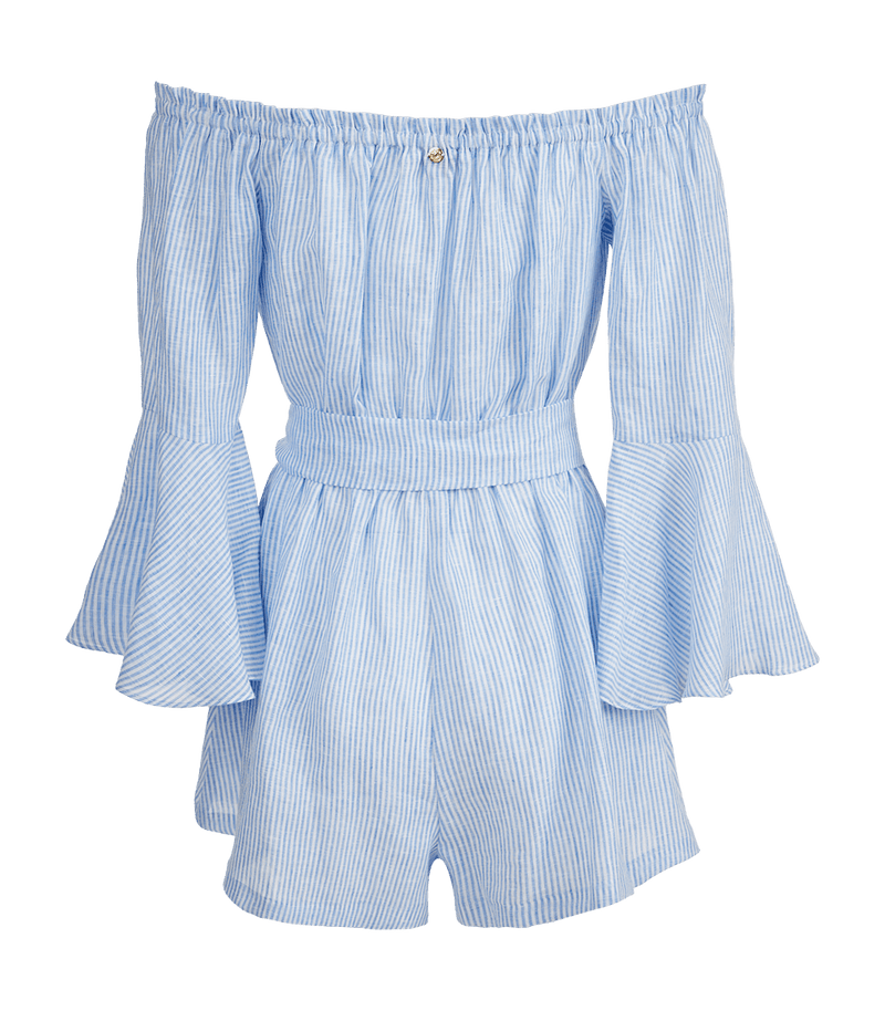 Playsuit Apoella Helectra Linen Off Shoulder Playsuit Striped Apoella