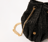 Pouch Apoella Naxos Raffia Straw Mini Shoulder Pouch O/S / Black Apoella