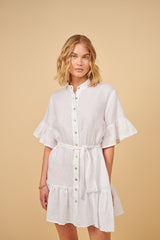 Shirtdress Apoella Chara Ruffle Shirtdress O/S / White Apoella