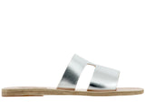 Shoes Ancient Greek Sandals Apteros Leather Slide Sandals 37 / Silver Apoella
