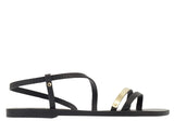 Shoes Ancient Greek Sandals Goudi Metallic Strap Sandals 37 / Black Apoella