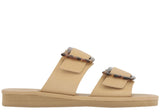 Shoes Ancient Greek Sandals Iaso Buckle Slide Sandals 37 / Natural Apoella