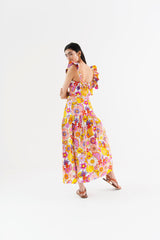 Skirt Borgo De Nor JAZZ LONG SKIRT GOOD VIBES PINK Apoella