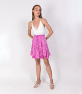 Skirt Sabina Musayev Rainbow Floral Mini Skirt Fuschia M / Fuschia Apoella