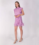Skirt Sabina Musayev Snapir Wrap Mini Skirt With Ruffles Lilac Apoella